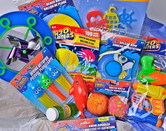 Kids Outdoor Activity Summer Fun Box - 9 Mystery Items Birthday Gift Summer Camp Box Boredom Buster Get Well Gift Activity Gift Box Party