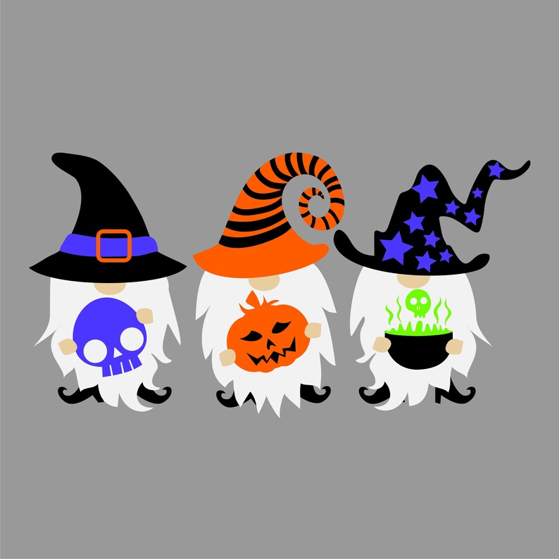Halloween Gnomes SVG Cute Gnome Svg Dxf Eps Png Wizard | Etsy