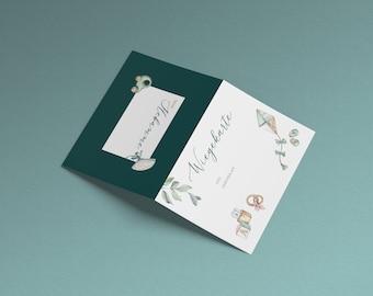 Tarjeta de pesaje del bebé - Diseño I (Personalizable) | Práctica de partería | Atención posparto | Matrona independiente - Dicho: Sonrisas de matrona