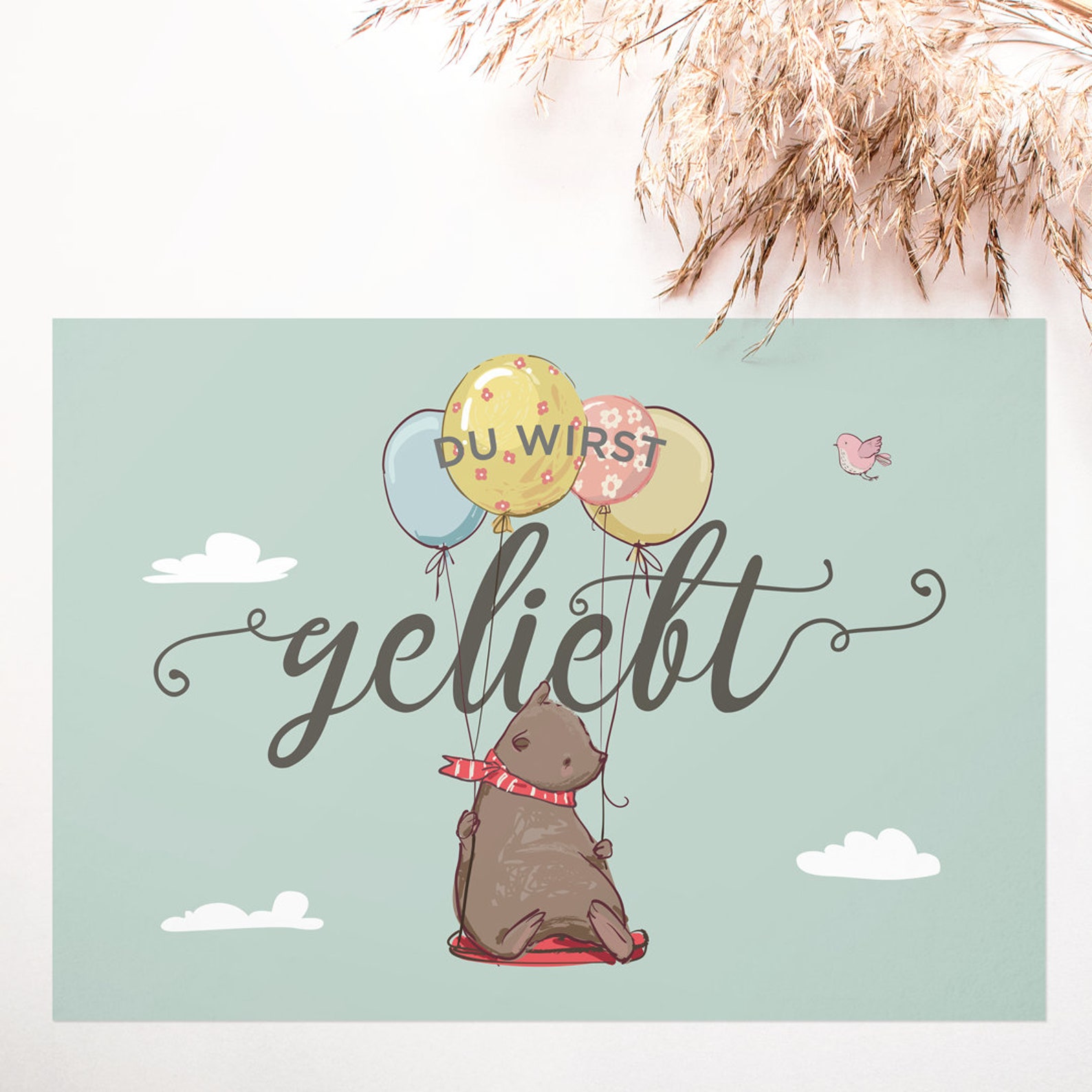 Postkarte Du wirst geliebt Grußkarte zur Geburt / Etsy