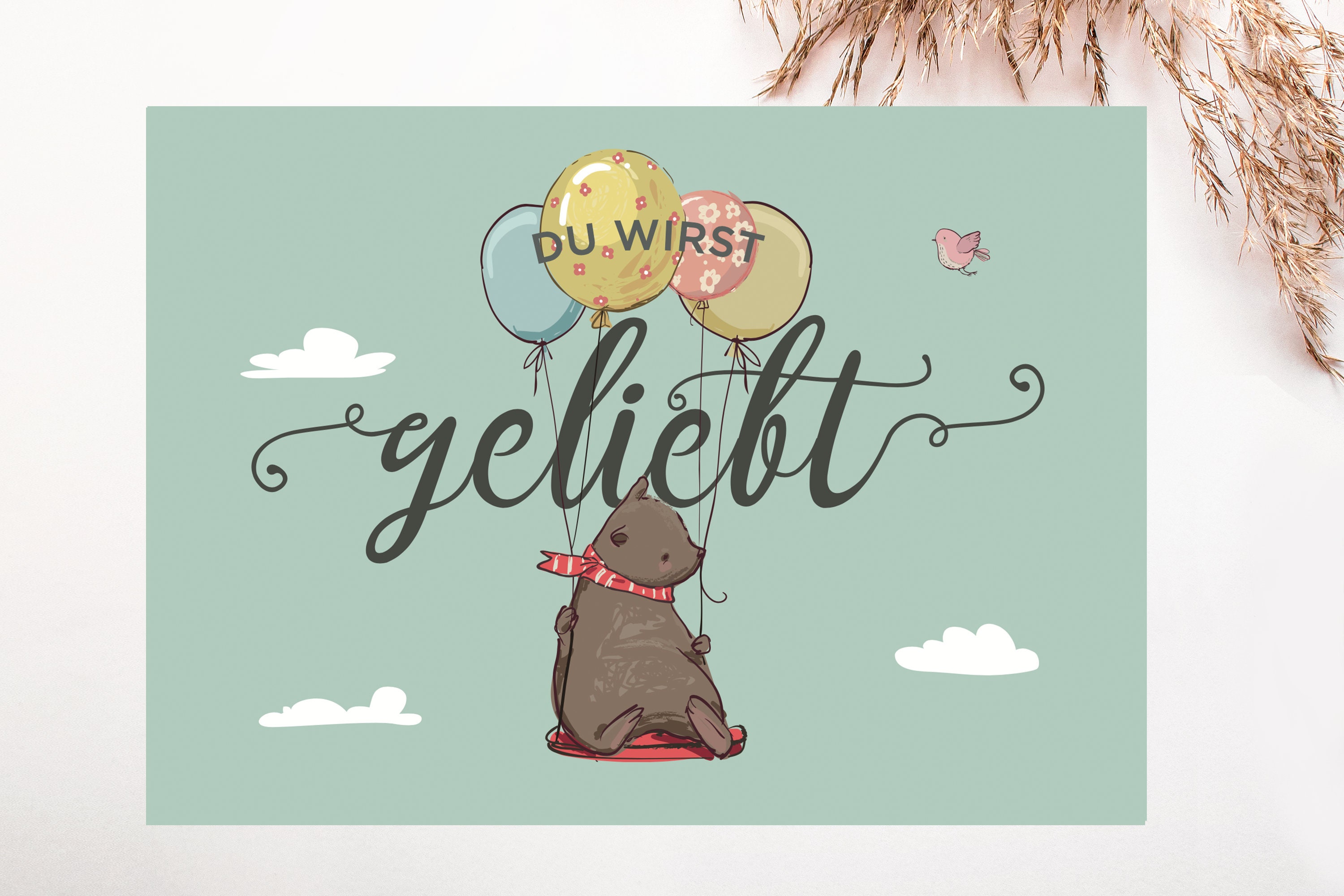 Postkarte Du wirst geliebt Grußkarte zur Geburt / Etsy