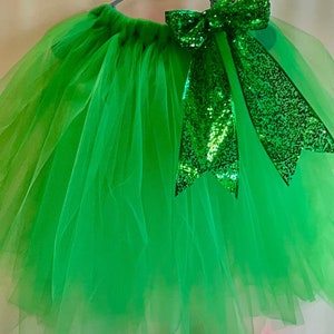 Children  uniquely design emerald green tutus with extra large sparkling bow