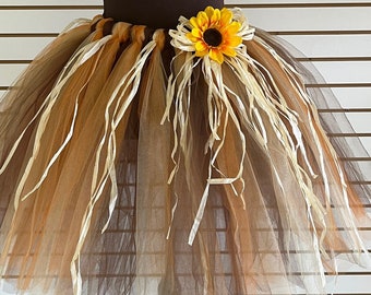 Tutú de hada para el Festival de Otoño para niños, disfraz de calabaza, tutú de espantapájaros