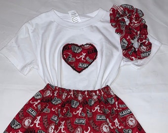 Alabama Crimson’s tide printed pattern   children outfit