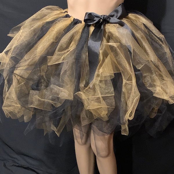 New year’s celebration Shimmering  black  and Gold Tutu  Extra Full Tutu Tulle Skirt Mother’s Day mom day teen bachelorette 50th birthday