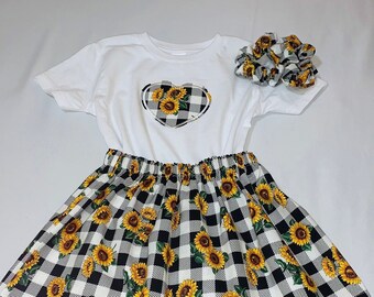 Sunflower delight children outfit birthday gift