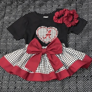 Children’s Houndstooth and Crimson red   3 pieces outfit