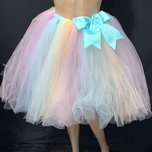 Rainbow tutu pastel colors Mother’s Day tutu plus size tutu photo shoot tutu bridesmaid tutu 50th birthday