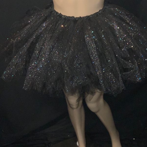 Shimmering black above the knee tutu