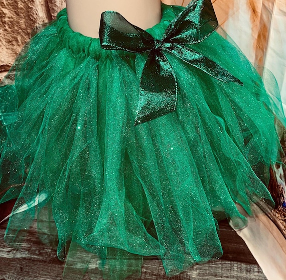 Children sparkly Christmas Green Tutu: Baby Toddler Birthday Dance Costume