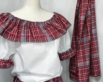 Conjunto de 3 piezas para adolescentes y adultos con pañuelo a cuadros jamaiquino para el Día de Jamaica