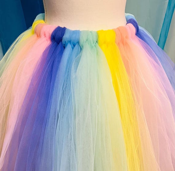 Ladies and teen Pastel Rainbow Tulle Tutu: Lightweight Easter Costume