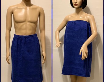 Unisex Terry Cloth Towel Wrap in Royal Blue with free monogram