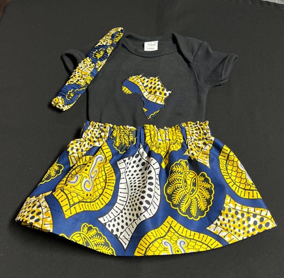 Children 3 piece African  printed outfit