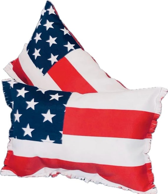 Patriotic American Flag Lumbar Pillow: Waterproof 4th of July Decor