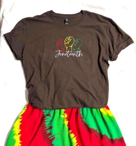 Black history skirt and blouse two piece outfit: Juneteenth attire