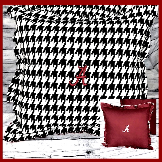 Houndstooth designed 16 inches Reversible  Indoor  Fringed edge Accent Pillow