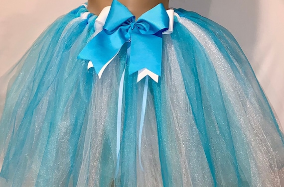 Children's Shimmering Winter Tutu: Blue & White Bow