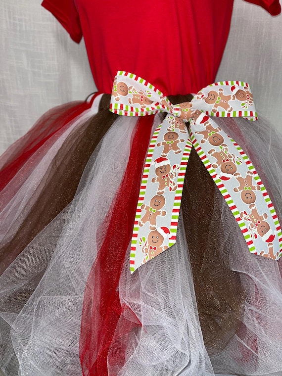 Ladies Gingerbread man tutu: Christmas holiday wear