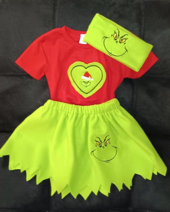 Newborn babies toddler and teen 3 pieces Grinches outfit