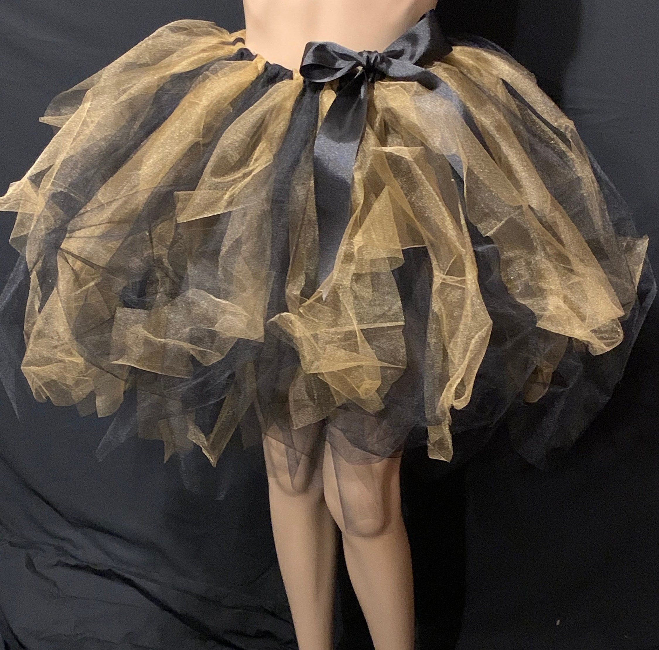 Black and gold tutu table skirt hotsell