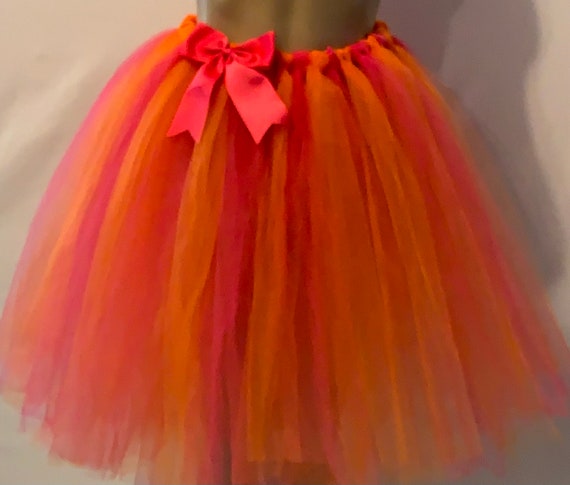Orange and  pink Colored teen and adult tutu