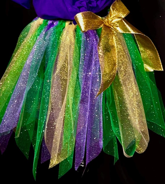 Sparkling pointed cut Mardi Gras tutu:
