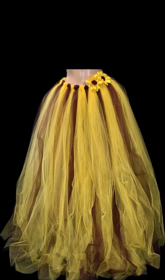 Children sunflower long maxi tutus
