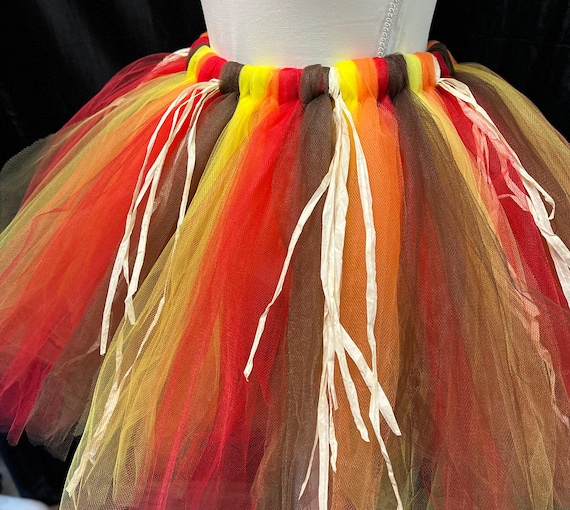 Children Turkey trot pumpkin patch tutus with hay design
