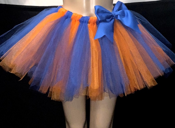 Teen and adults Orange and Blue Tutu: Cheerleading, Dance, Party Costume