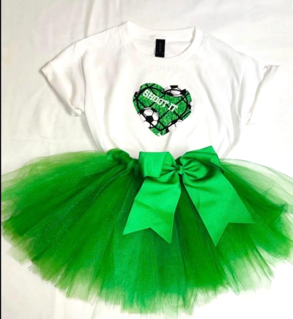 Soccer ball theme tutu outfit: applique design shirt