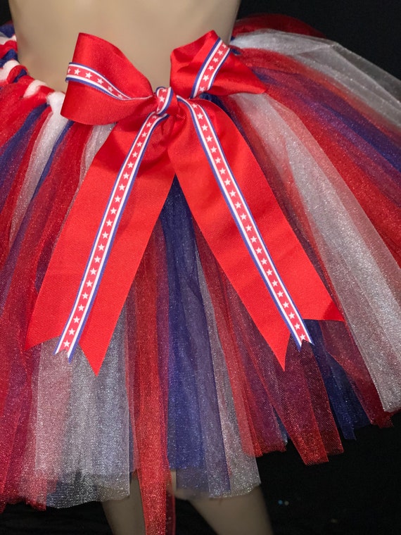 Red white blue tutu cheap skirt