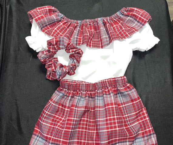 Jamaica cultural bandanna child and teenage three piece  outfit with head wrap