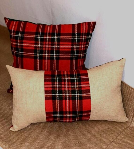Reversable Red Plaid Pillows