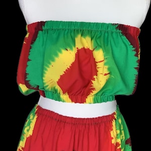 Rasta tie dyed theme two pieces set