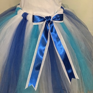 Adult Blue and White Tutu: Sparkly Bow, Frozen Inspired