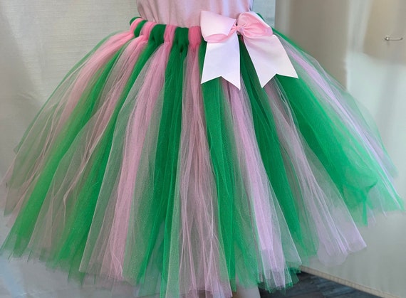 Alpha Kappa inspired ladies of honor Pink and green tutu