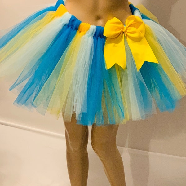 Adult / teen Tropical Flounder fish colors inspired tutu with satin covered elastic waist band