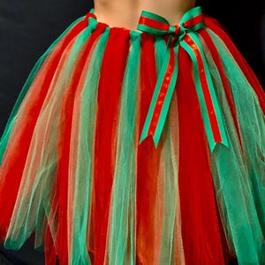 Christmas theme Adult Extra Full Red and Green Multi-Layered Tutu Tulle Skirt Mother’s Day birthday gift Christmas party plus sizes