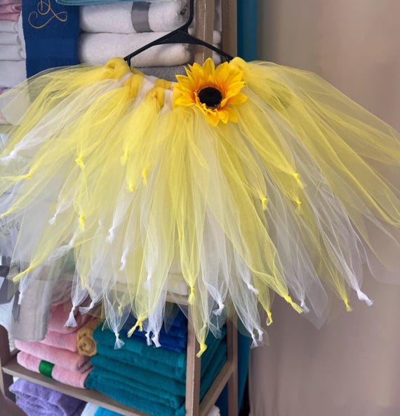Adults Bright yellow and white sunflower tutu plus size tutus 50th birthday tutu photo shoots