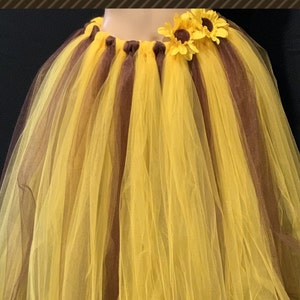 Sunflower Tutu Skirt: Multi-Layered Tulle, Photo Prop, Plus Size