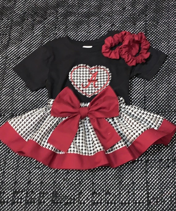Children’s Houndstooth and Crimson red personalized outfit