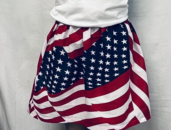 Children Red white and blue Patriotic  flag design skirt