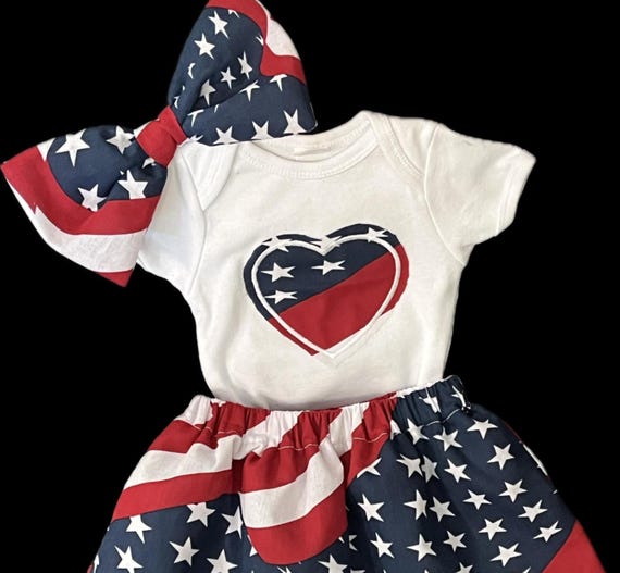 Girls and teenager Stars and Stripes USA flag tank top outfit