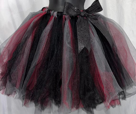 Children fall color tutus gray black and red tutus Halloween costume tutus