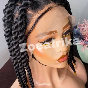 Knotless braid, wig for black women, Twist box braids,full lace wig, Handmade wig cornrow wigs, dreadlock, faux loc wig, twist box braid wig