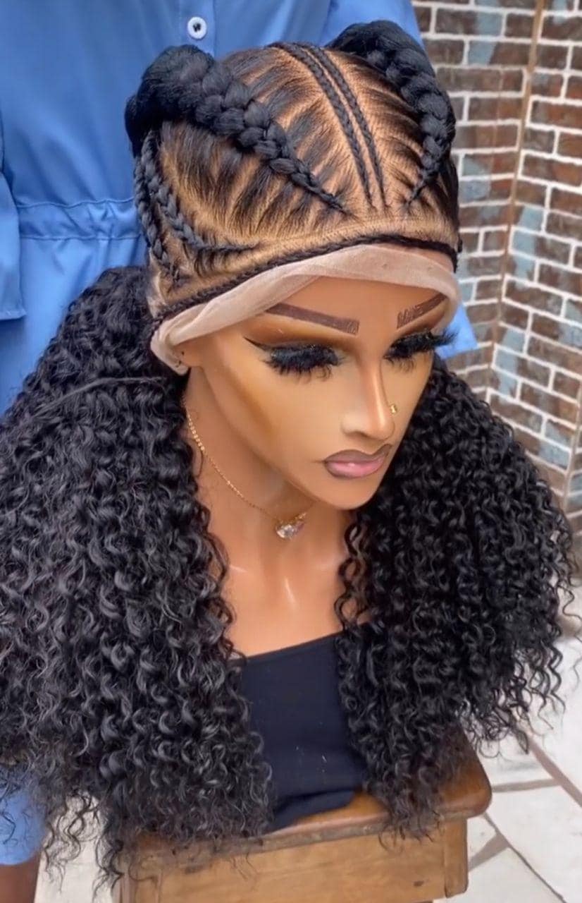 Ready to Ship French Braids Full lace wig Knotless wig for black women braided wig cornrow wigs dreadlock wigs faux loc wig senegalese twist