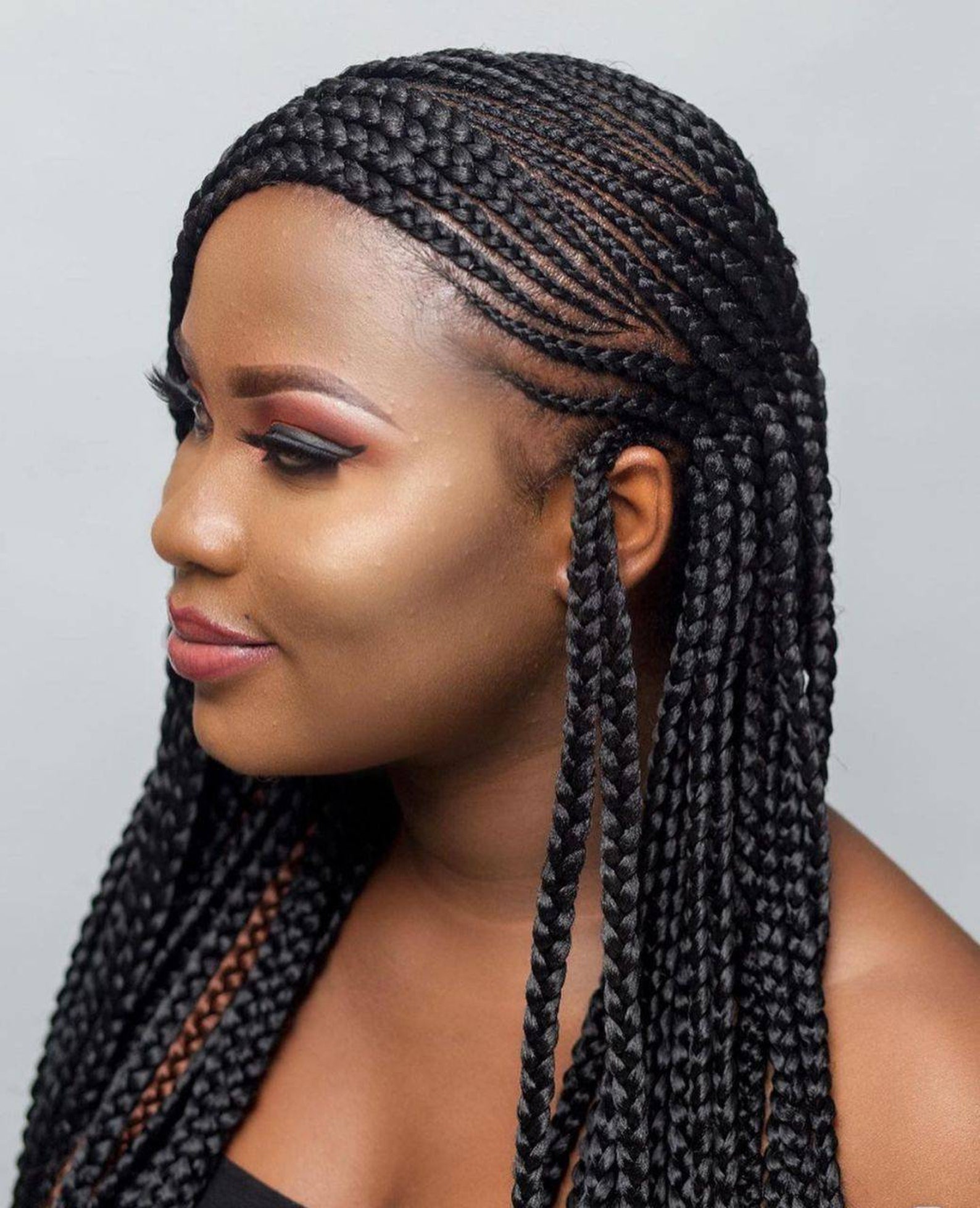 Lemonade Braid Cornrow Wig Braided Wig Box Braid Wig for Black Etsy