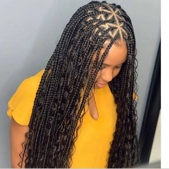 Ready to Ship Knotless Braid Wig for Black Women Bohemian - Etsy