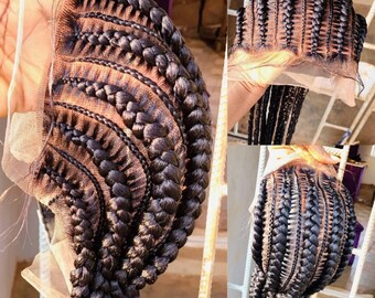 Ready to ship; Braided wig,Soft Locs dread,Locs wig,faux locs goddess,braided wigs for black women,cornrows wig